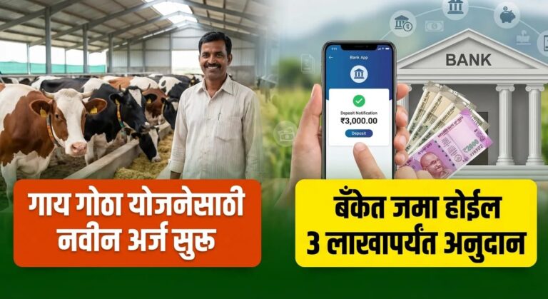 गाय म्हैस गोठा अनुदान: मिळणार 3 लाख पर्यंत अनुदान, direct बँक खात्यात जमा